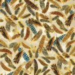 Cream Autumn Feathers w/Metallic