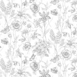 White Buttercup Floral Sketch