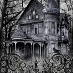 Black Wicked Haunted House Panel