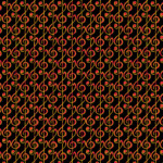 Musical g-clef on red