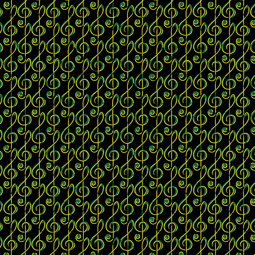 Musical g-clef in green