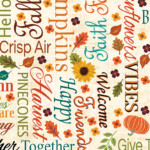 Words of autumn on cream