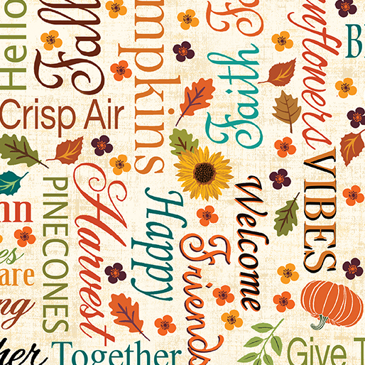 Words of autumn on cream