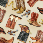 Cowboy Boots on ecru