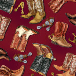 Cowboy Boots on brick red