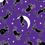 Spooky cat on purple