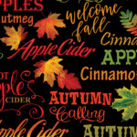 Autumnal words on black