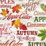 Autumnal words on white birch