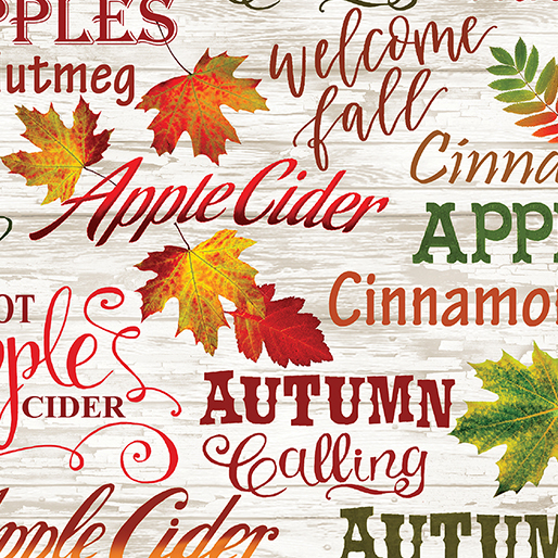 Autumnal words on white birch