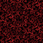 Scrolling splendor on scarlet and black