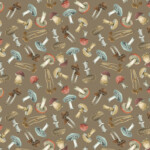 Mushrooms On Brown