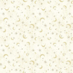 Gold/brown Stars and moons on ecru