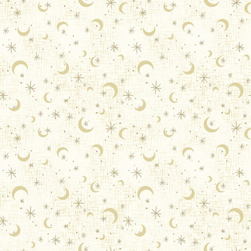 Gold/brown Stars and moons on ecru