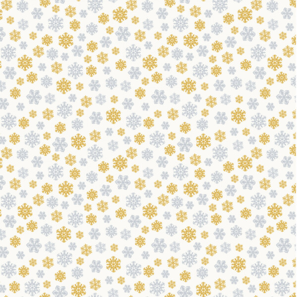 Metallic Silver and Gold Snowflakes