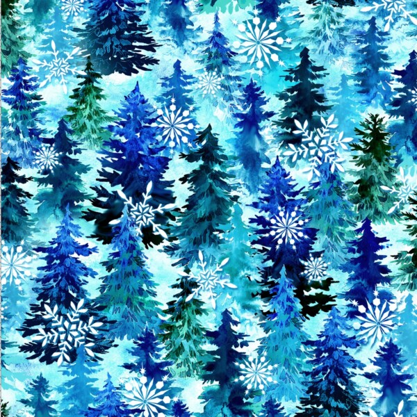 Pine Forest in blues