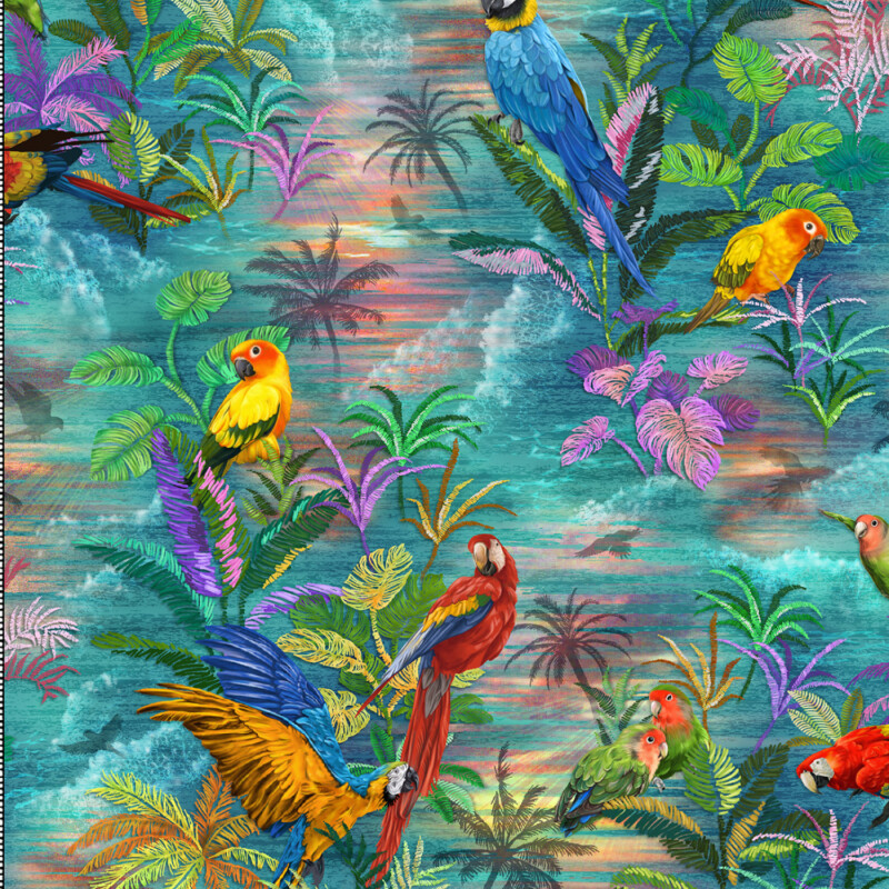 597231 parrot on aqua Parrots On Aqua