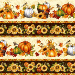 Fall Pumpkins and Sunflowers Stripe