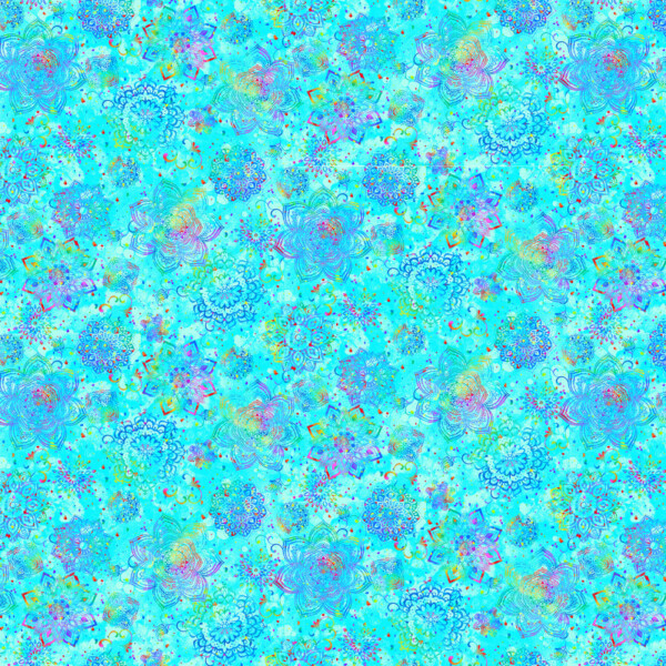 Colorful Mini Medallions on Aqua