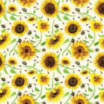 Bee & Sunflower on cream