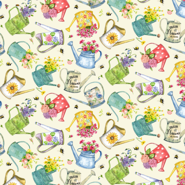 Watering Cans On Cream