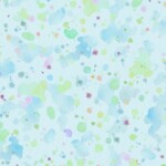 colorful splatter dots on light blue