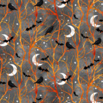 Crows & Trees & the Moon on dk Gray
